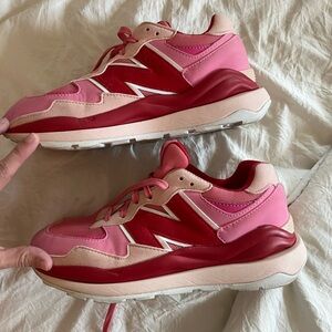Pink and Red Sneakers